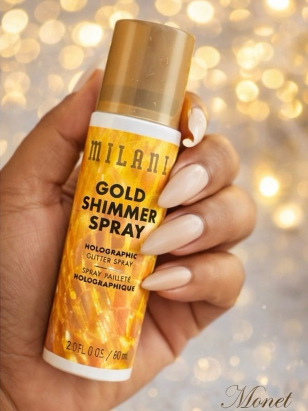 NWT Milani Gold Shimmer Spray • Holographic Glitter Spray • 2oz